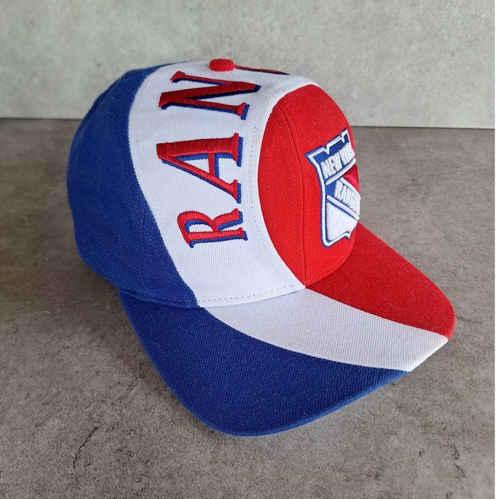 Vintage NHL New york rangers hat red white blue swirl snapback cap embroidered